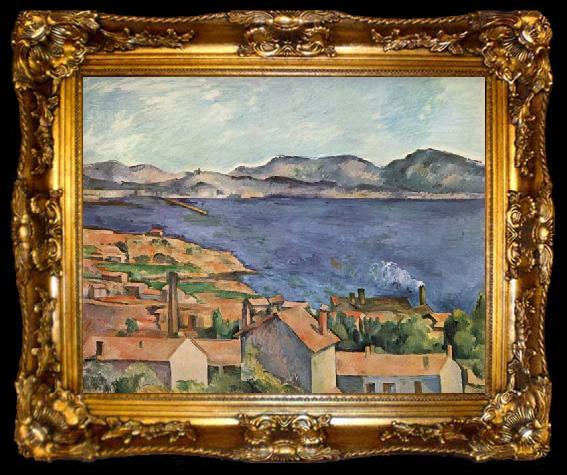 framed  Paul Cezanne The Bay of Marseilles,seen from l